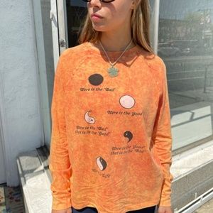 PSC Brand Yin Yang Long Sleeve T-shirt size L, orange, perfect condition!